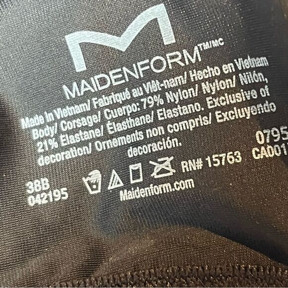 Maidenform T shirt Bra Black Size 38B Underwire, padded - Picture 3 of 6